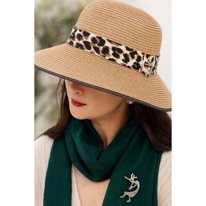 NWT Leopard trimmed Bowler hat